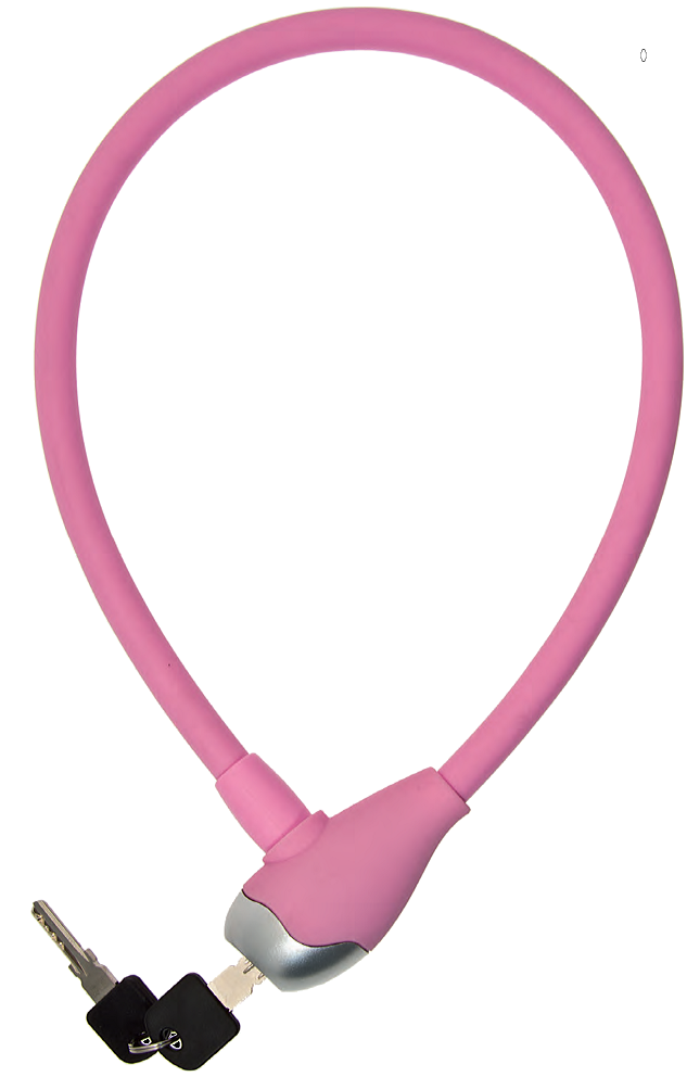 ART.LU 08 P Lucchetto a cavo in silicone 65 cm. x 12 mm rosa opaco ART.LU 08 P Lucchetto a cavo in silicone 65 cm. x 12 mm rosa opaco